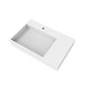 Castello Usa Juniper 30” Left Basin Solid Surface Wall-Mounted Bathroom Sink in White CB-GM-2056-30-L